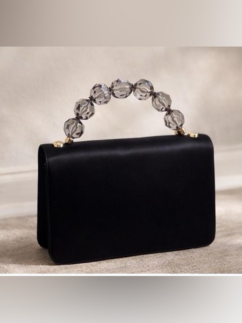 ✨ Roberta Gandolfi Black Satin Evening Bag – Made in Italy ✨